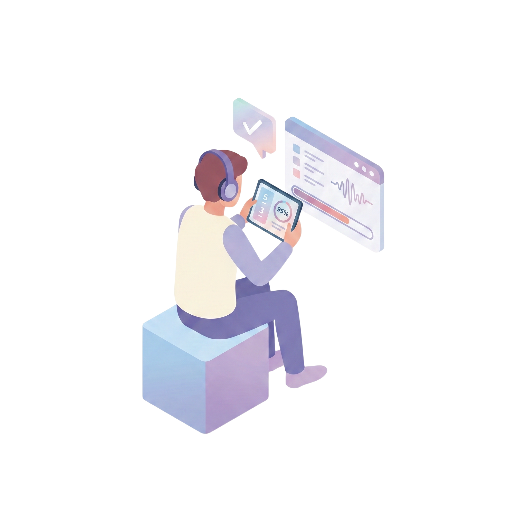結果を確認イラスト