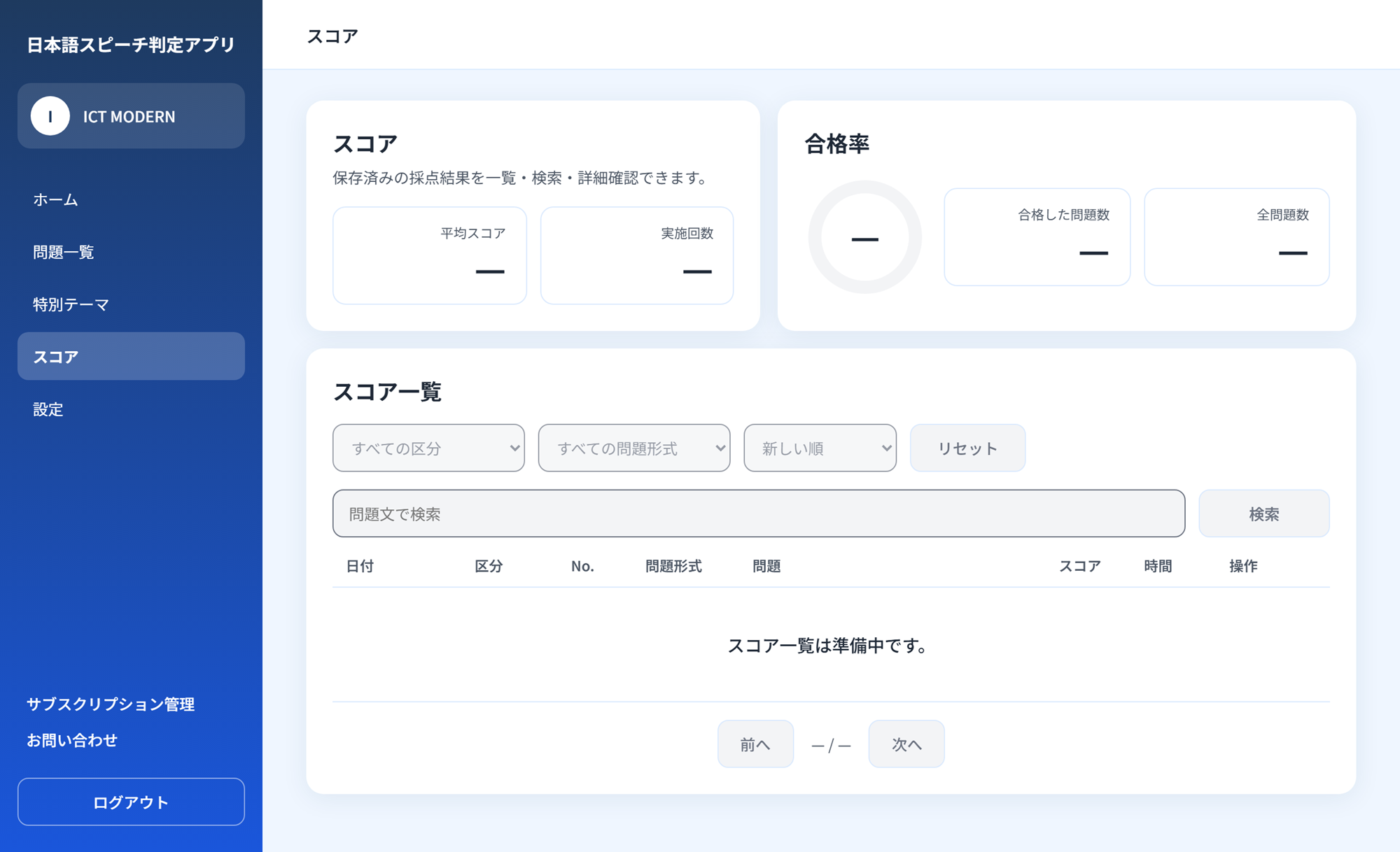 スコア画面の例